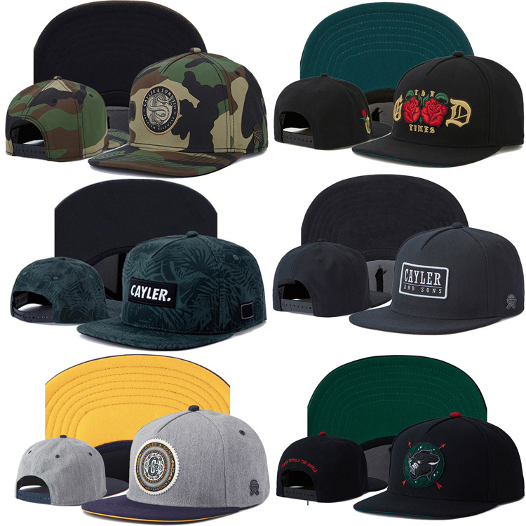 Customized hot selling new fashion hip-hop embroidery baseball cap flat brim hat for man Snapback ca