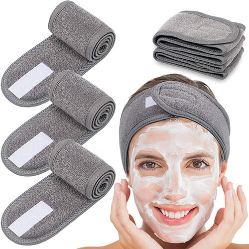 Spa Facial Headband Make Up Wrap Head Terry Cloth Headband Adjustable Towel for Face Washing hair band for makeup