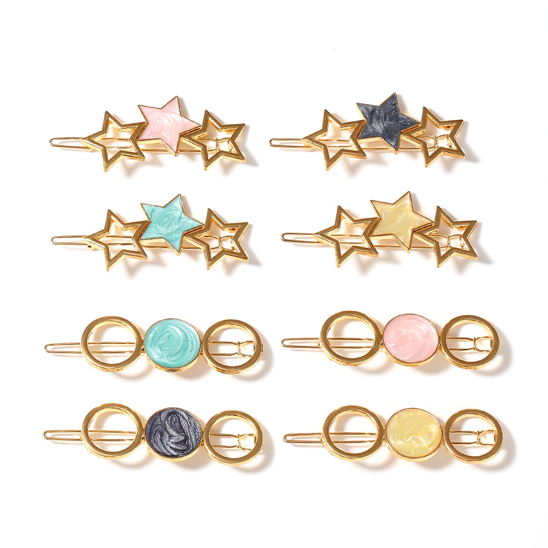 Fashion hair barrette gold acetate resin acrylic hairclip hairpins for women accessories