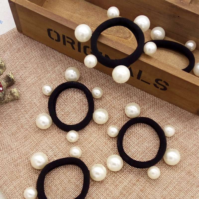 Girls Big Pearls Hair Rope Women Elastic Hair Band Girls Headwear Scrunchy Headbands Trendy Hair Acc