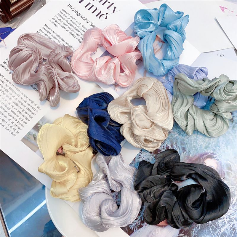 6 Pcs Silk Hair Scrunchies Soft & Comfortable Small Silk Scrunchy Skinny Hair Ties Bows Ropes El