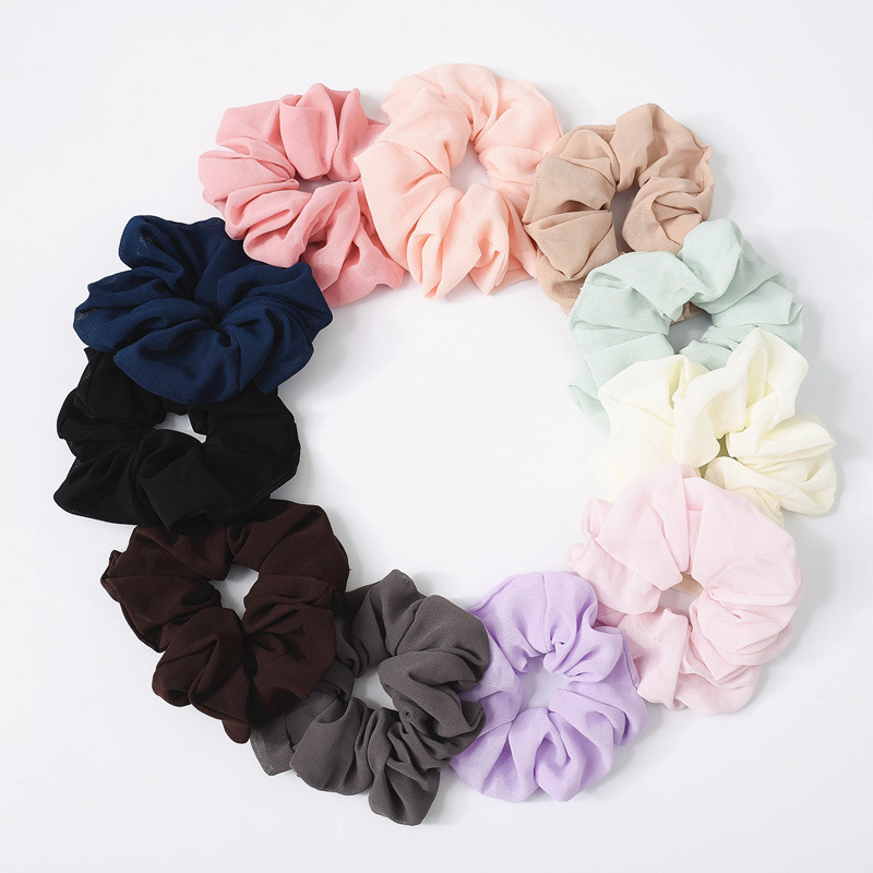 6 pcs Fashion Solid Colors Fabric hair tie Elastic Hair Scrunchies Good for Girls Women Simple Hair 