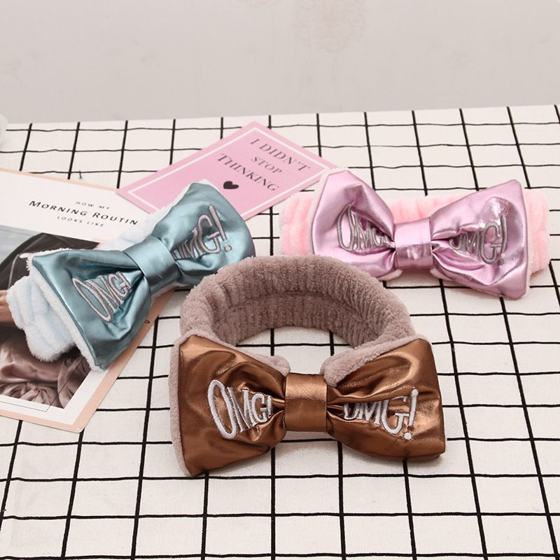 Stock Design Pu Embroidered Stretch OMG Women Headband Hairband