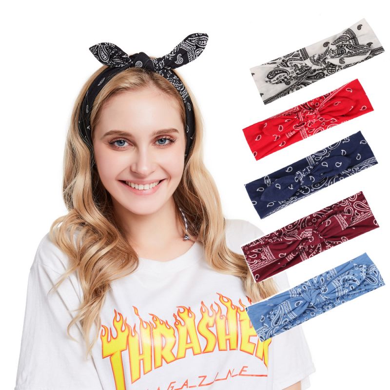 Hot sell fashion wholesale price hiphop bohemia vintage women rabbit ears head band for washing make