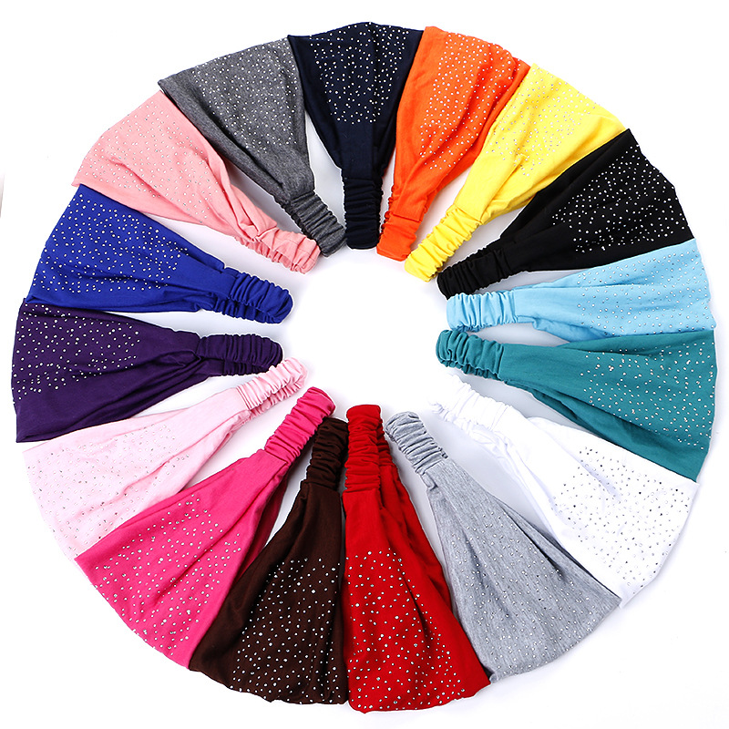 Fashion lady wide diamond headband head wraps bands headbands band for hair accessories