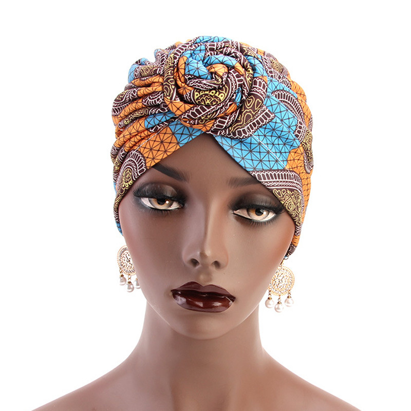 Customized New Ankara Printing Style Women Twisty Cotton Turban Indian Head wrap African Print Turba